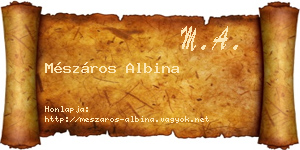 Mészáros Albina névjegykártya