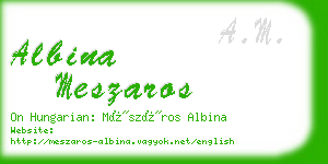 albina meszaros business card